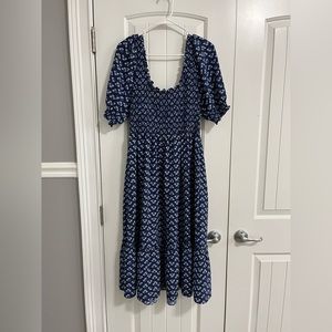 Hill House Louisa Nap Dress, navy floral pattern